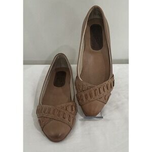 Freebird Brynn Leather Flats Studded Camel Size 9
